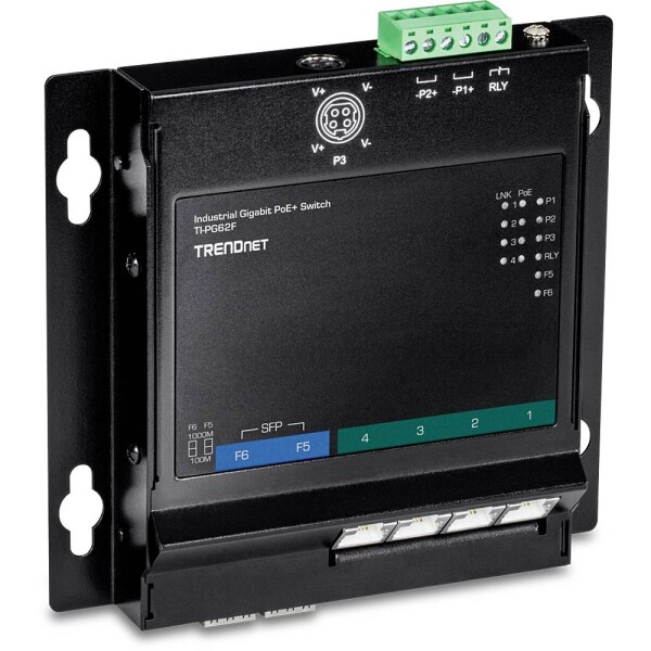 TrendNet TI-PG62F PoE+ | Industrial sieťový switch; TI-PG62F