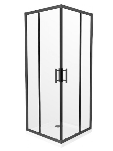 MEXEN - Rio sprchovací kút štvorec 80x80, priehľadná, čierna 860-080-080-70-00