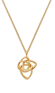 Hot Diamonds Pozlátený náhrdelník s diamantom Golden Edit Hope DP1085 (retiazka, prívesok)
