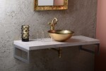 SAPHO - FIANNA sklenené umývadlo na dosku priemer 42cm, bronz 2501-21