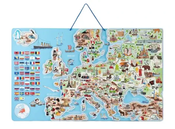 Woody Magnetická mapa EURÓPY, spoločenská hra AJ
