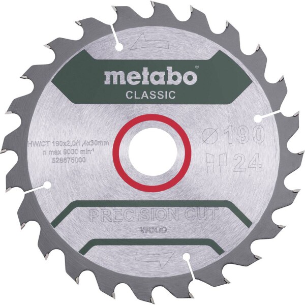 Metabo 628676000 pílový kotúč 190 x 30 x 1.4 mm Počet zubov (na palec): 24 1 ks; 628676000