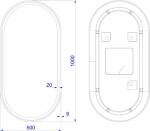 HOPA - Zrkadlo s LED osvetlením ERFURT BLACK - Rozmer A - 50 cm, Rozmer C - 100 cm OLNZERF5010B