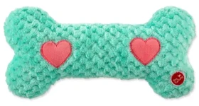 DOG FANTASY Hračka Cuddle Kosť nahrievacia tyrkysová / Plyšová hračka pre psov / 30 cm / Levanduľová vôňa / Pískátko (454-860682)