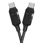 ER Datablocker kábel USB-C/USB-C / Kábel / PD 100W / Blokácia prenosu dát / Čierna (ERPW2CDB-BK)