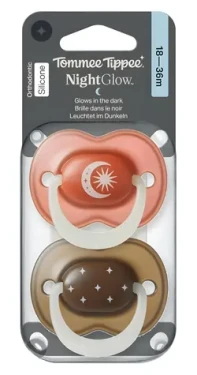 Tommee Tippee Cumlík Night chlapčenský 18-36 m / silikónový / svieti v tme / 2 ks