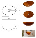 BESCO - Umývadlo na dosku ANYA zo syntetickej živice - Farba - Modrá, Farba sifónu - Čierna KEANYA50MB