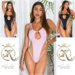 Sexy Koucla Monokini with Cut Out and Mesh Insert blackbeige XL