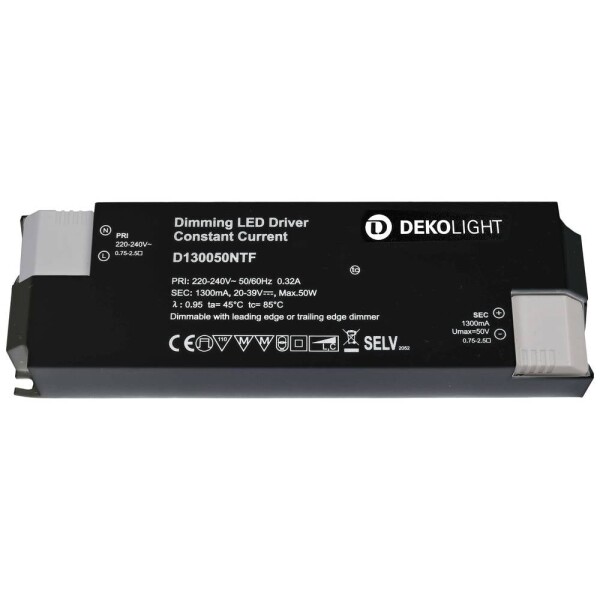 Deko Light BASIC, DIM, CC LED driver konštantný prúd 50 W 1.30 A 20 - 39 V/DC; 862211