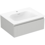MEXEN/S - Rivel kúpeľňová skrinka 60 cm s umývadlom Vela, 1 šuplík, reliéf, šedá mat/biela mat 91A20-06023-1-BF62-W23M01