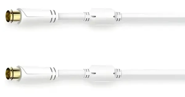 HAMA SAT kábel Quick-F biela / Koaxiálny kábel / F-typ - F-typ / 100 dB / 3 m / pozlátený / ferity