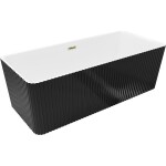 MEXEN/S - Nila voľne stojaca vaňa reliéf 170 x 75, biela/čierna, sifón a prepad zlatá 52841708075-50