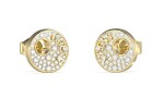 Guess Pozlátené náušnice so zirkónmi Blooming Summer JUBE05225JWYGT/U