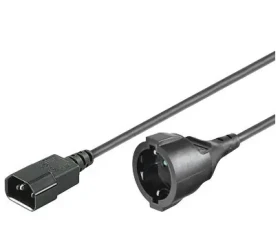 MicroConnect Predlžovací kábel C14 - Schuko (F) 2m čierna (PE130200)