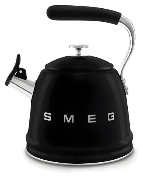 SMEG 50's Retro Style WKF01BL čierna / Píšťalová kanvica / 2,3 l / nerez / vhodná pre indukciu (WKF01BL)