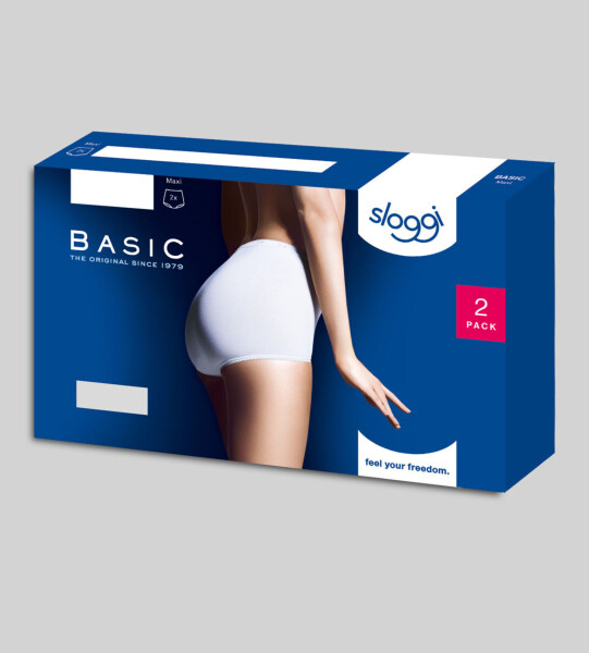 Dámské kalhotky Sloggi Basic+ Maxi 2P bílé WHITE 40