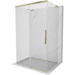 MEXEN/S - Rox-3S L sprchový kút 3 stenný, posuvný 115 x 70, transparent, zlato 8C2L-115-070-50-00-3S
