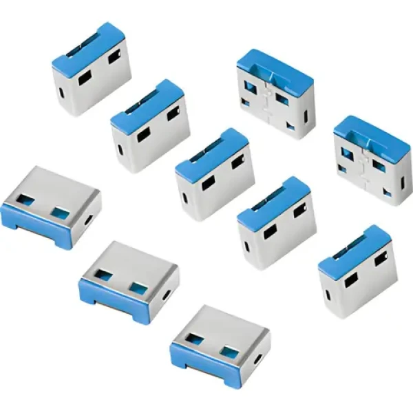 LogiLink AU0046 modrá / Blokovač USB portov / 10x zámok / USB Typ-A (AU0046)