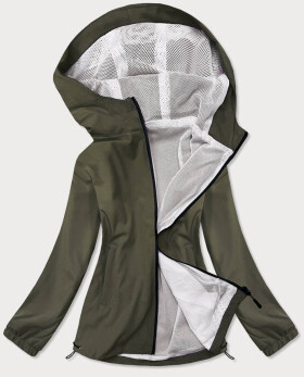 Letní dámská bunda v olivové barvě s podšívkou model 17144708 - J.STYLE Barva: odcienie zieleni, Velikost: S (36)