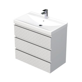 Kúpeľňová skrinka s umývadlom SAT Cube Way 80x71x46 cm biela mat CUBE3D46803ZBVER CUBE3D46803ZBVER
