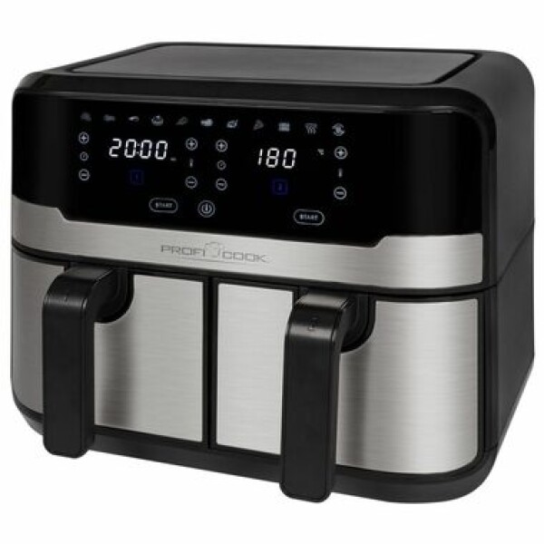 ProfiCook FR 1242 / Teplovzdušná fritéza / 2400W / 2x 4.5l / 40°C - 200°C (4006160124286)