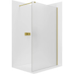 CERANO - Sprchová zástena Walk-in Onyx Cube Ľ/P - 8 mm - hranatá vzpera - zlatá, mliečne sklo - 80x200 CER-8050BD542