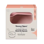 Tommee Tippee Silikónová mištička s prísavkou a lyžičkou ružová (448747-T)