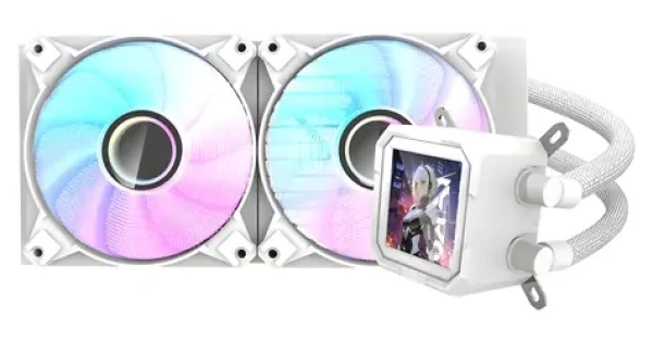 DarkFlash DV240S biela / AiO chladič CPU / 2x 120 mm / ARGB podsvietenie / 800-1800 RPM / 30 dB / Intel + AMD (DV240S WHITE)