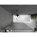 MEXEN/S - Next L vaňová zástena FIX 100 x 150, prúžky, grafit metal 895-100-000-03-09-95