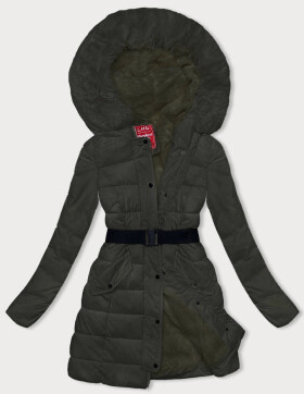 Dámska zimná páperová bunda v army farbe (2M-007) odstíny zelené XXL (44)