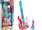 Mamido Elektrická gitara s mikrofónom ružovo-modrá