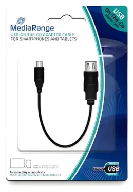 MediaRange MRCS168 čierna / OTG adaptér / Micro-USB B - USB-A / 20 cm / USB 2.0 (MRCS168)