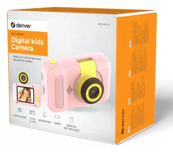 Denver KCA-1351RO / Digitálny fotoaparát pre deti / Výklopný objektív na selfie / USB-C / Micro SD (dkca1351ro)