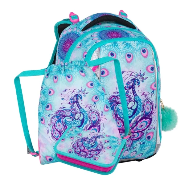 Bagmaster VEGA 24 B malý školní set pro prvňáčky – páv Modrá 22 l 191770