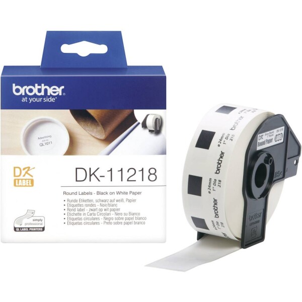 Brother - DK 11218 (papierové / okrúhle, priemer 24 mm - 1000 ks) (DK11218)