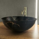 REA - Umývadlo na dosku Stella Black Marble Brush REA-U9086