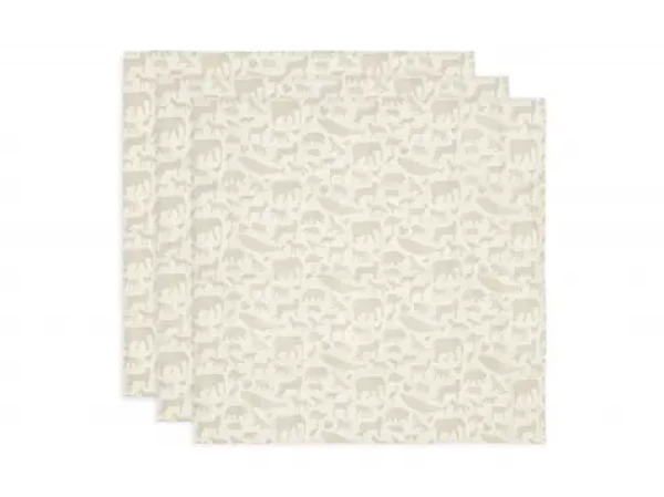 Jollein Plienky 70x70 cm Animals Nougat 3 ks (535-851-67044)