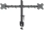 Techly Dvojitý stolný držiak pre monitor LED|LCD 13-27 2x10 kg / svorka / nastaviteľný / VESA / čierna (027514)