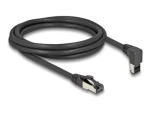 DeLock RJ45 Cat.8.1 S/FTP 90° - priamy čierna / Sieťový kábel / 40 Gbps / 2 m / LSZH (80395)