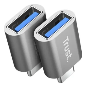 Trust Calyx 26221 strieborná / Adaptér / USB-C na USB-A / 10 Gb/s / 18W nabíjanie (26221)