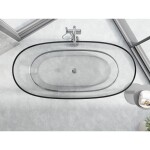 MEXEN - Pure clear voľne stojaca vaňa transparentná 170 x 80, korok chróm 58071708008
