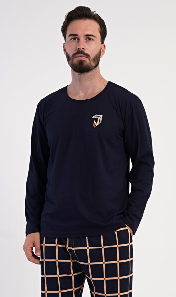 Pánske dlhé pyžamo Alfréd tmavě modrá XXL