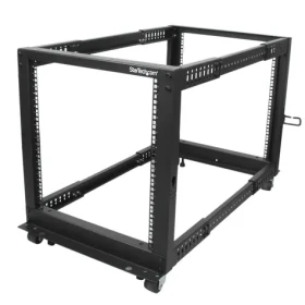 StarTech Open Frame 12U čierny / Stojanový rack / 19" / nastaviteľná hĺbka / nosnosť 544 kg (4POSTRACK12U)