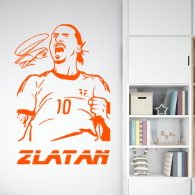 Veselá Stena Samolepka Futbalista Zlatan Ibrahimovič Farba: oranžová, Veľkosť: 80 x 54 cm