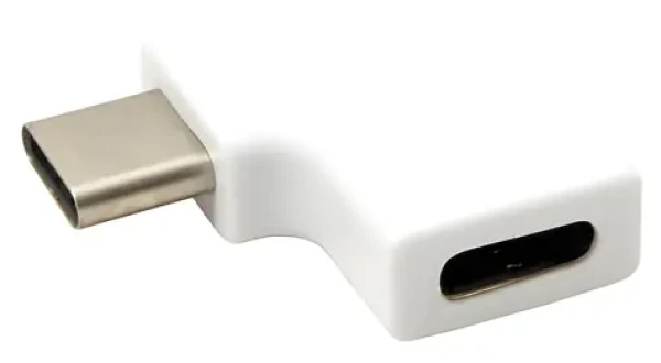 OEM USB-C (M) - USB-C (F) lomená 90° biela / Redukcia / USB 2.0 (12.03.2996)