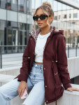 Dámska bunda parka s odnímateľnou kapucňou FashionStreet bordová TY5349 L