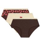 Dámske bavlnené nohavičky 3 ks DIM LES POCKETS COTTON BOXER 3x - DIM - tmavohnedé L