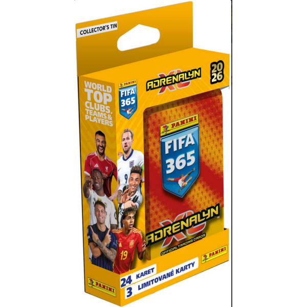 Panini FIFA 365 2025-2026 Adrenalyn plechová krabička pocket