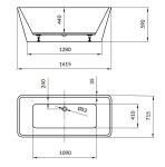 CERSANIT - Voľne stojaca akrylátová vaňa CREA 162X72 S301-299