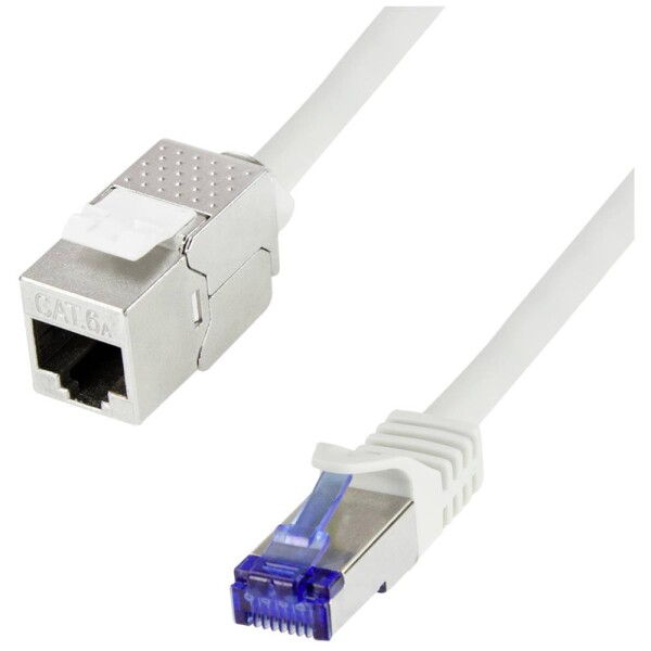 LogiLink CC5092S RJ45 sieťové káble, prepojovacie káble CAT 6A S/FTP 10 m sivá s ochranou 1 ks; CC5092S